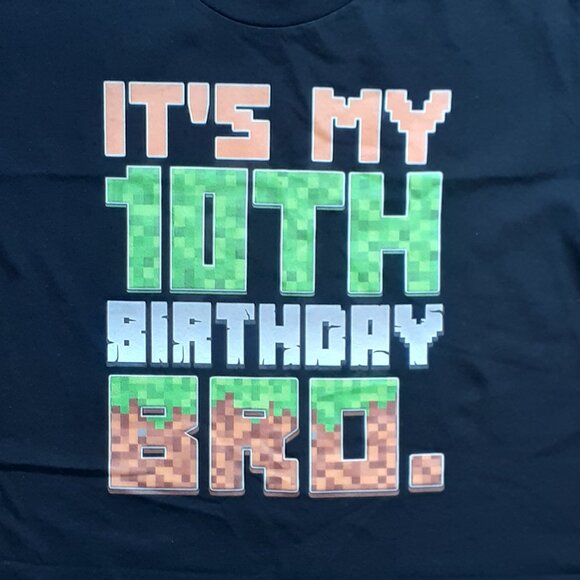 It's My 10th Birthday Bro - New Youth Large Black T-Shirt - Picture 2 of 4